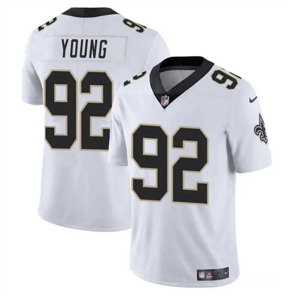 Men & Women & Youth New Orleans Saints #92 Chase Young White Vapor Limited Stitched Jersey